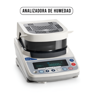 Analizadora de humedad AND Weighing serie MS / MX / MF / ML con diseño compacto y panel intuitivo, ideal para laboratorio e industria alimentaria.