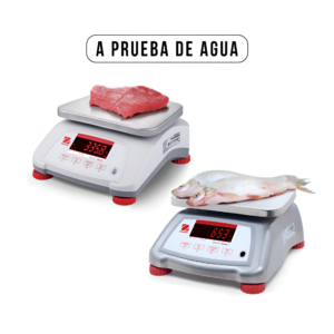 Balanzas OHAUS Valor 4000 con doble pantalla y protección IPX8, ideales para pesaje en entornos húmedos y procesamiento de alimentos
