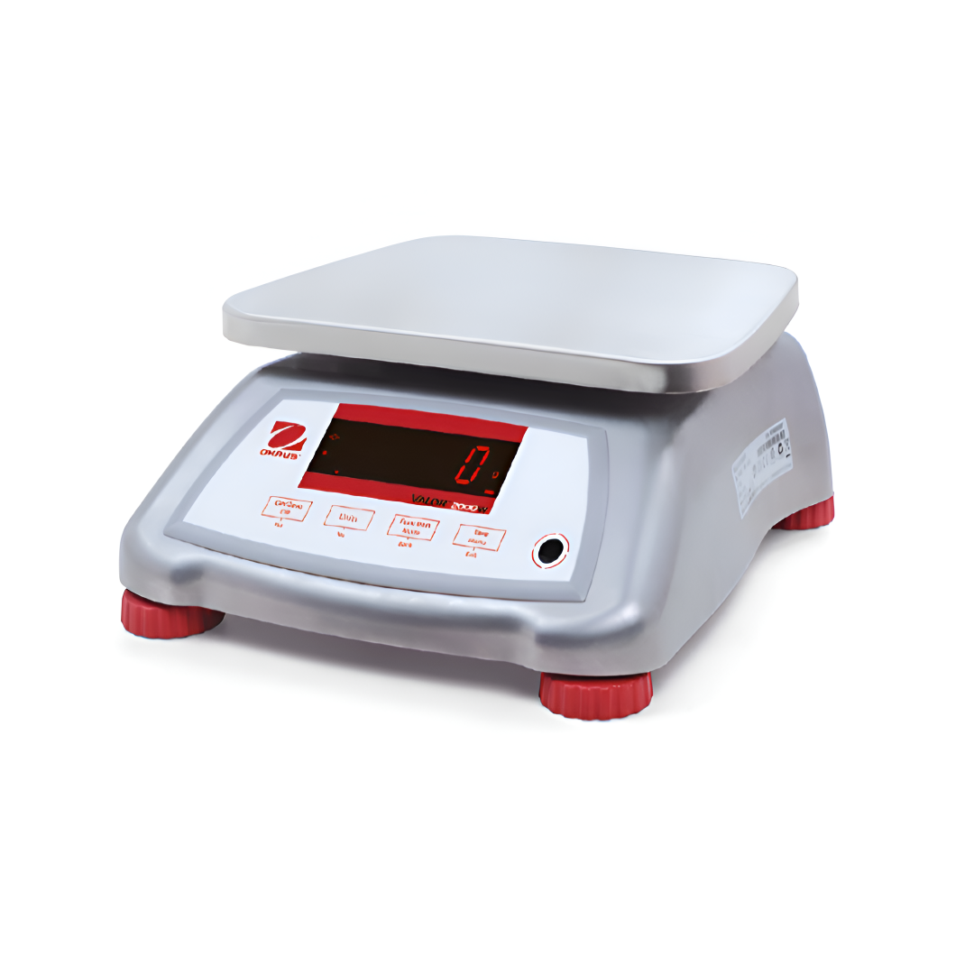 Valor 4000 Balanzas OHAUS Valor 4000 con doble pantalla y protección IPX8, ideales para pesaje en entornos húmedos y procesamiento de alimentos