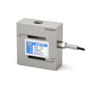 Celda de carga Mavin NS3 para medición precisa de peso y fuerza en aplicaciones industriales y comerciales. Sensor de alta precisión, ideal para sistemas de pesaje, plataformas de carga y balanzas industriales. Alta capacidad, durabilidad y rendimiento confiable en entornos exigentes.