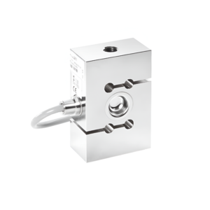 Imagen de la celda de carga HBM RSCC tipo S para pesaje de tanques y sistemas suspendidos, acero inoxidable y alta protección.