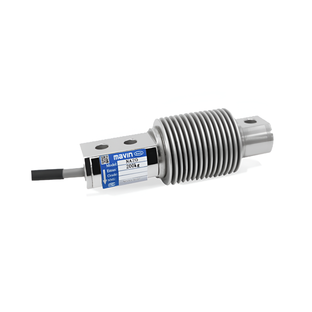NA20---MAVIN Celda de carga Mavin NA20 fabricada en acero inoxidable, diseño de perfil bajo y protección IP68 para pesaje industrial preciso.