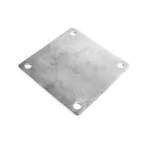 Placa de anclaje para celda de carga en balanza de plataforma industrial, usada en sistemas de pesaje para tolvas, silos o líneas de ensacado