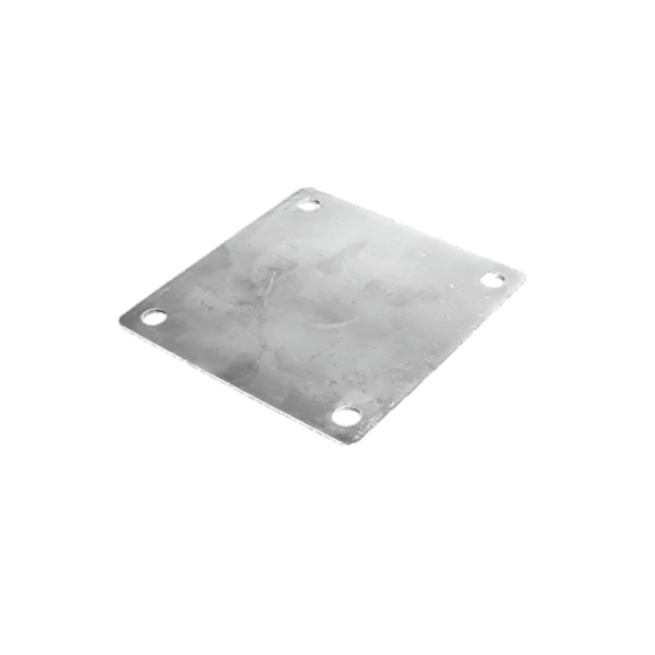 Placa de anclaje para celda de carga en balanza de plataforma industrial, usada en sistemas de pesaje para tolvas, silos o líneas de ensacado