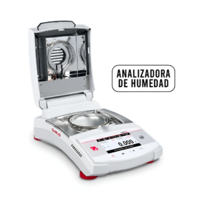 Analizador de humedad OHAUS MB92 con calentamiento halógeno, ideal para control de calidad en alimentos, químicos y productos agrícolas.