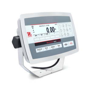 Indicador de peso OHAUS TD52XW con carcasa de acero inoxidable y pantalla a color, ideal para entornos industriales exigentes.