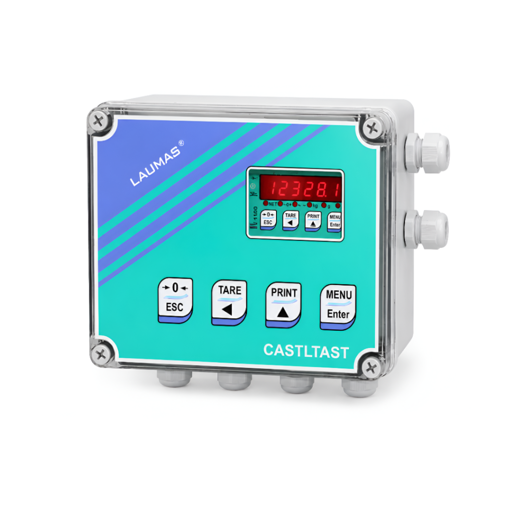 Transmisor de peso Laumas TLS en caja para resistir ambientes explosivos.