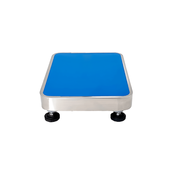 Olataforma fabricada en acero al carbono con cubierta de acero inoxidable color azul